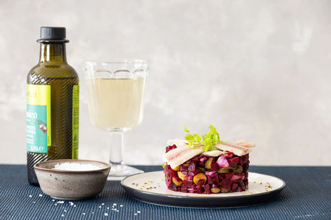 Bieten carpaccio met paling